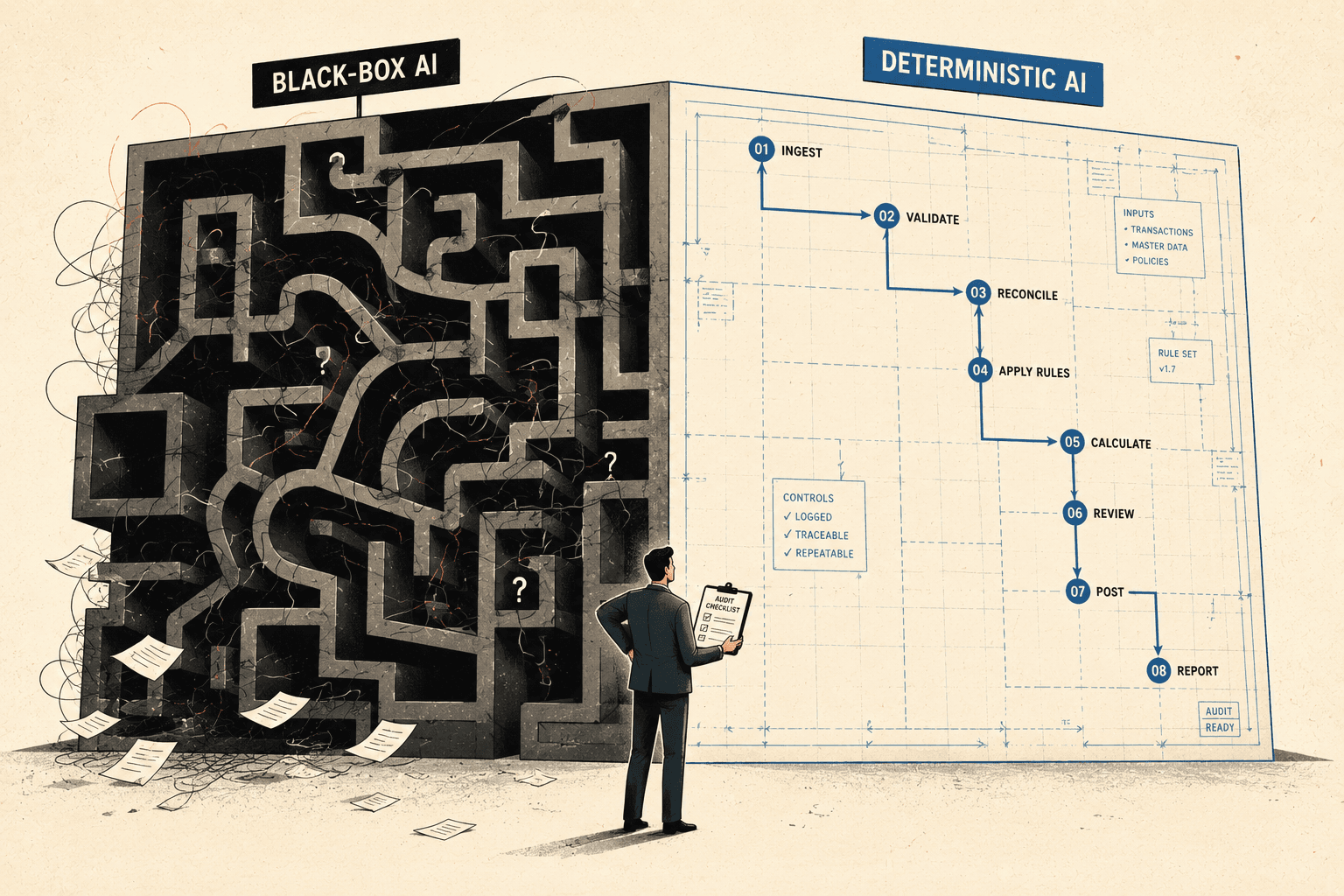 Deterministic AI vs black-box AI in finance